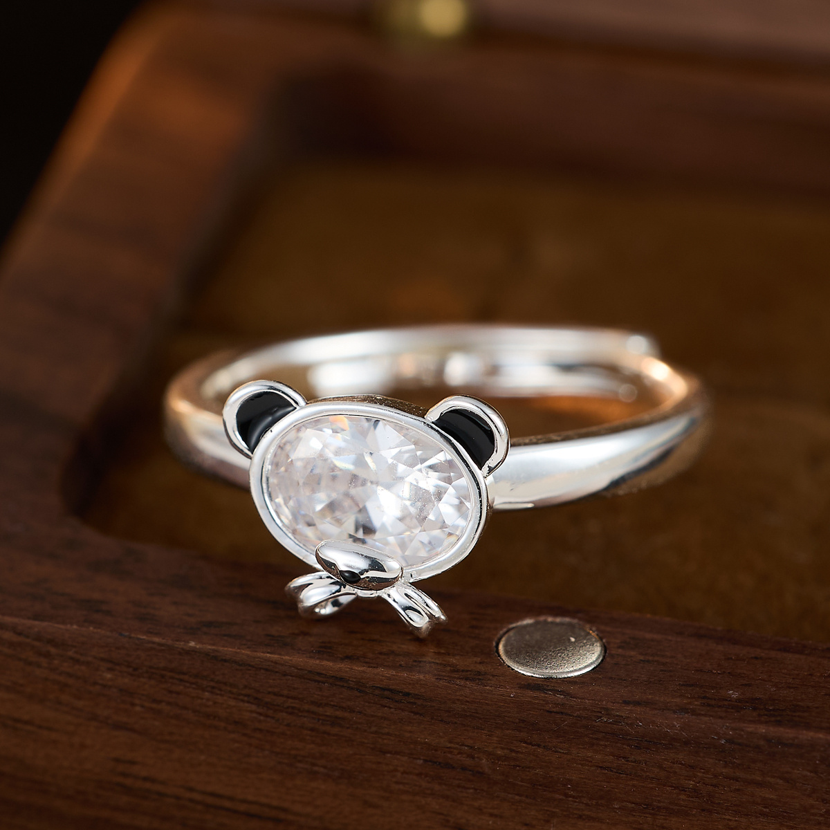 Cartoon Teddy Bear Cute Ring, Dual Color Options